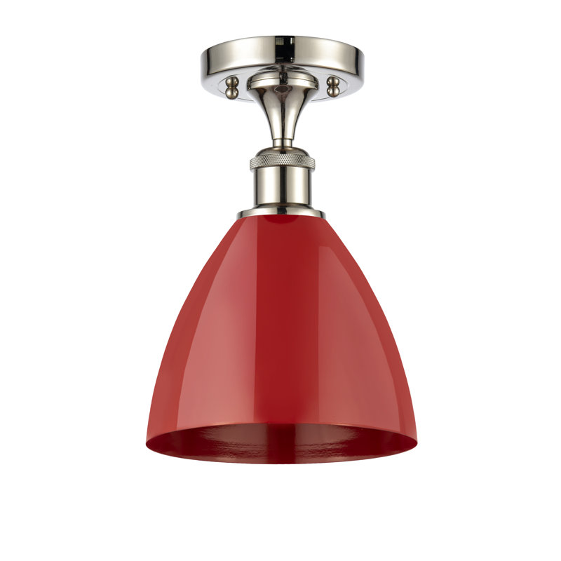 Semi Flush Mount, Red, Polished Nickel