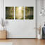 Ensemble de 3 tableaux sur toile tendue « Lumière du soleil à travers une forêt de bouleaux ».-2098235621