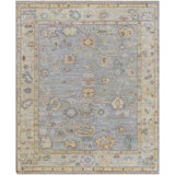 Chennai Hand Knotted Silk Abstract Area Rug in Beige