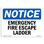 Emergency Fire Escape Ladder Sign