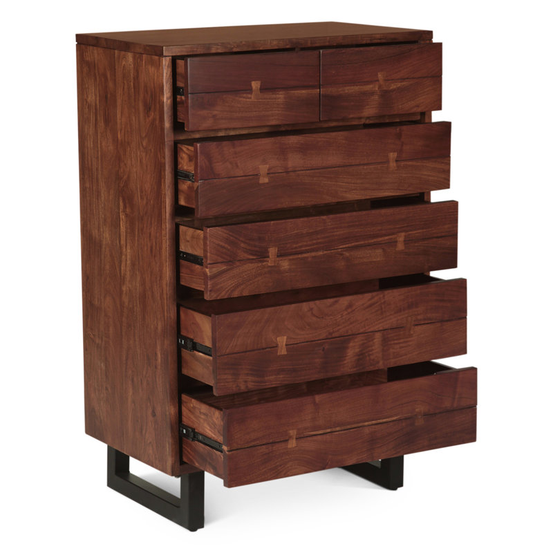 Glenwood 34" Tall Chest in Smoked Acacia, Walnut