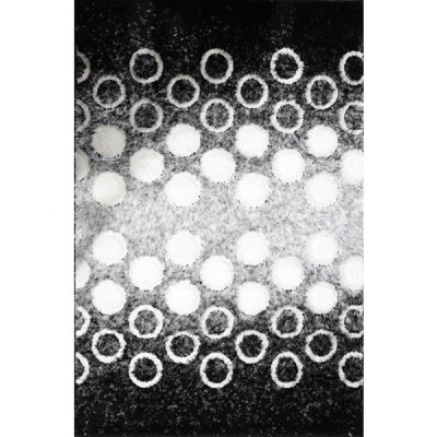 Tapis noir à poils longs Jacyn