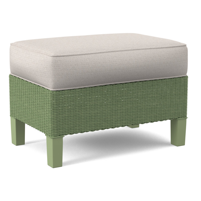Gibraltar Ottoman, White Textured Performance; 0865-91, Celery