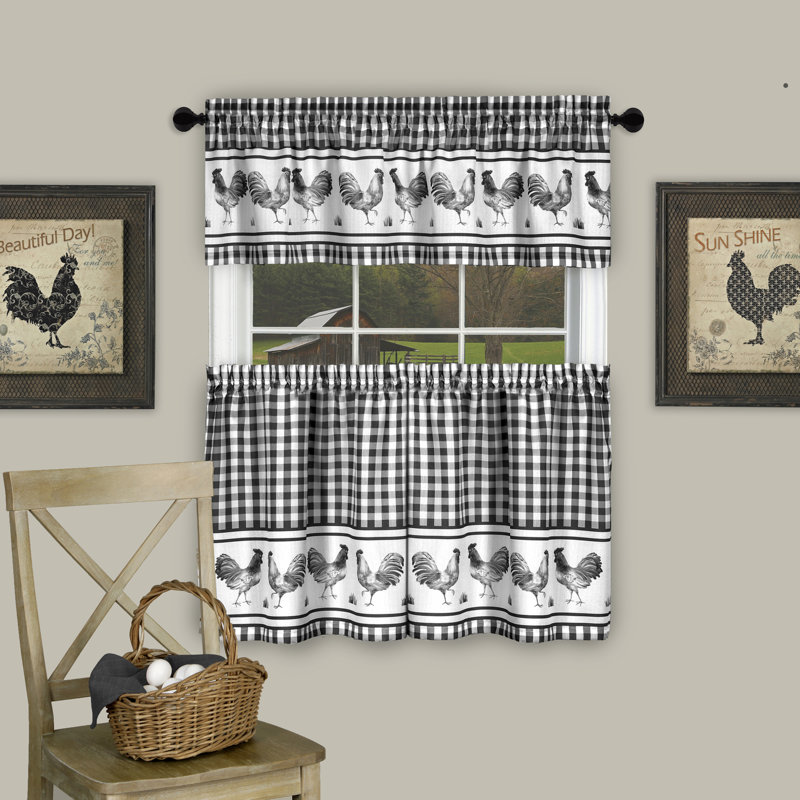Rideau de cuisine Harville, Noir, L 58 po x L 14 po