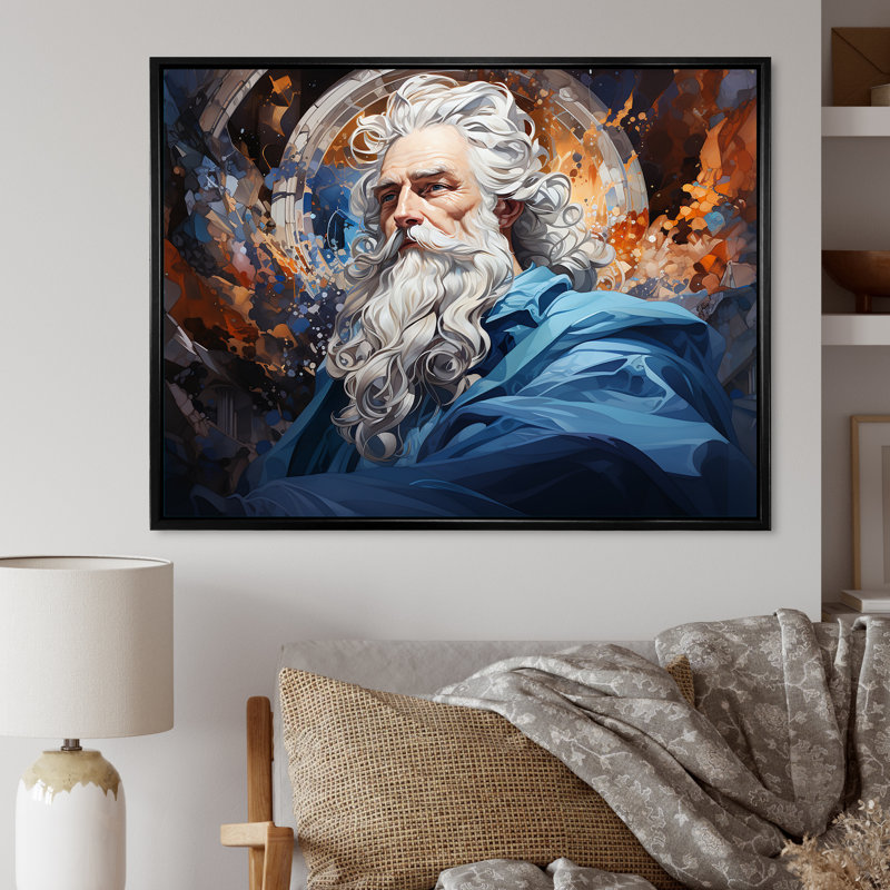 Solomon's Sapphire Monarch Canvas Art in Black Frame