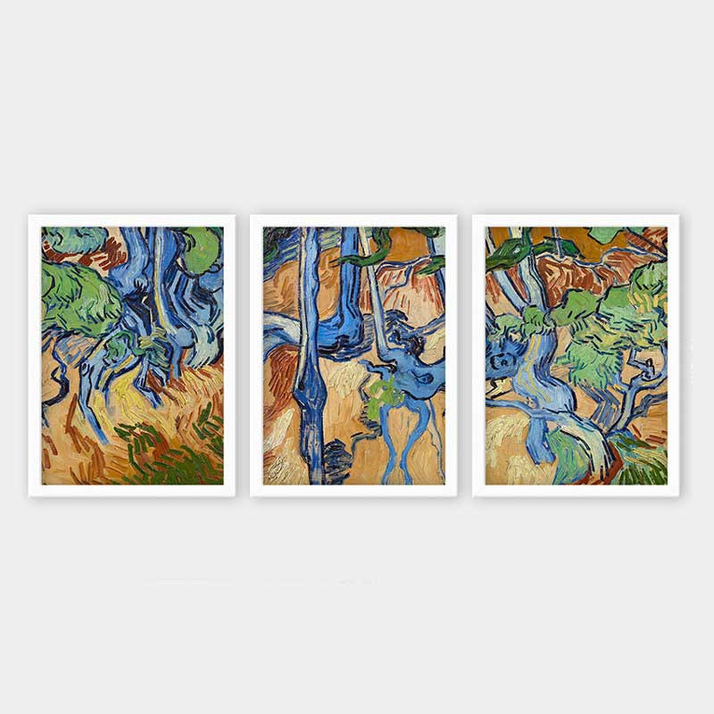 Ensemble de 3 peintures élégantes encadrées décoratives, 13,8 x 17,7 pouces chacune | 100% bois avec cadre 100% polystyrène (épaisseur: 0,8 pouce) | Impression numérique UV, parfaite pour le salon et la décoration intérieure