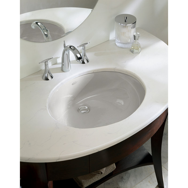 Caxton® Vitreous China Oval Undermount Bathroom Sink with Overflow, Cashmere