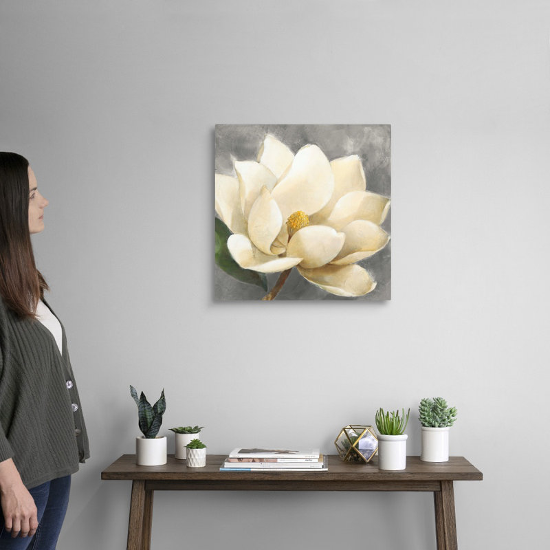 Art mural sur toile Magnolia Blossom, H 20 po x l 20 po x P 1,25 po, Toile tendue
