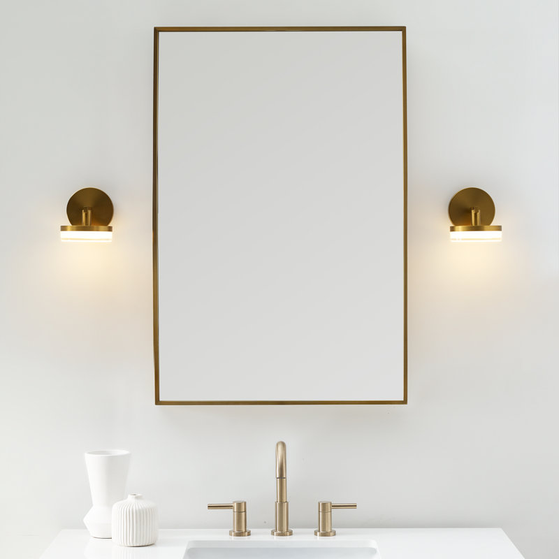 Sean Lavin Khan Bathroom Bedroom Wall Fixture With Silk Screen White Inside Clear Outside Shade, Burnished Brass, 1 Light