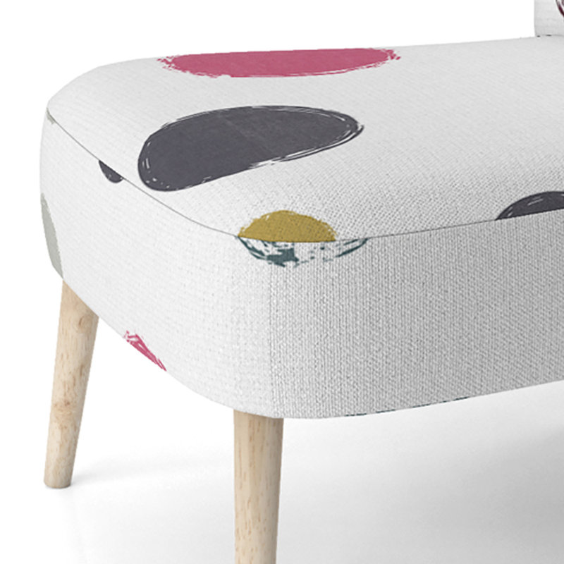 Chaise d'appoint rembourrée à motif multicolore à pois abstraits