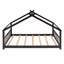 Lit double en bois pleine grandeur, espresso
