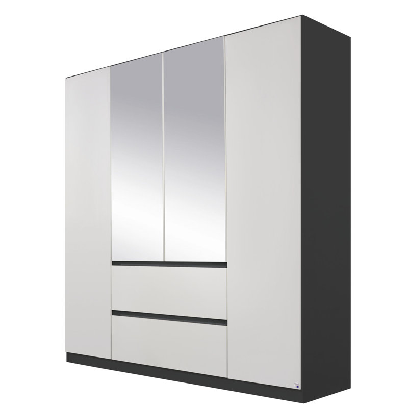 Arkoma 4 Door Wardrobe, Alpine White/Metallic Grey