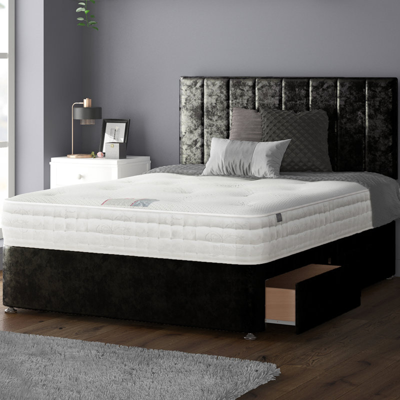 Ohiowa Divan Bed Base, Black, Kingsize (5'), 4 Drawers