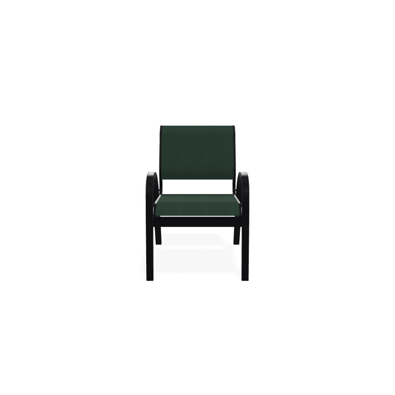 Chaise de patio empilable Hiraku, Noir texturé, Vert forêt 22D Sunbrella® vert