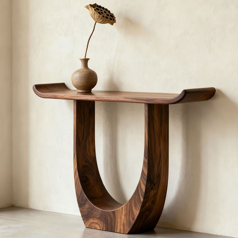 Nouvelle table d'entrée en bois massif de style chinois., H 35,4 po x l 55 po x P 11,8 po