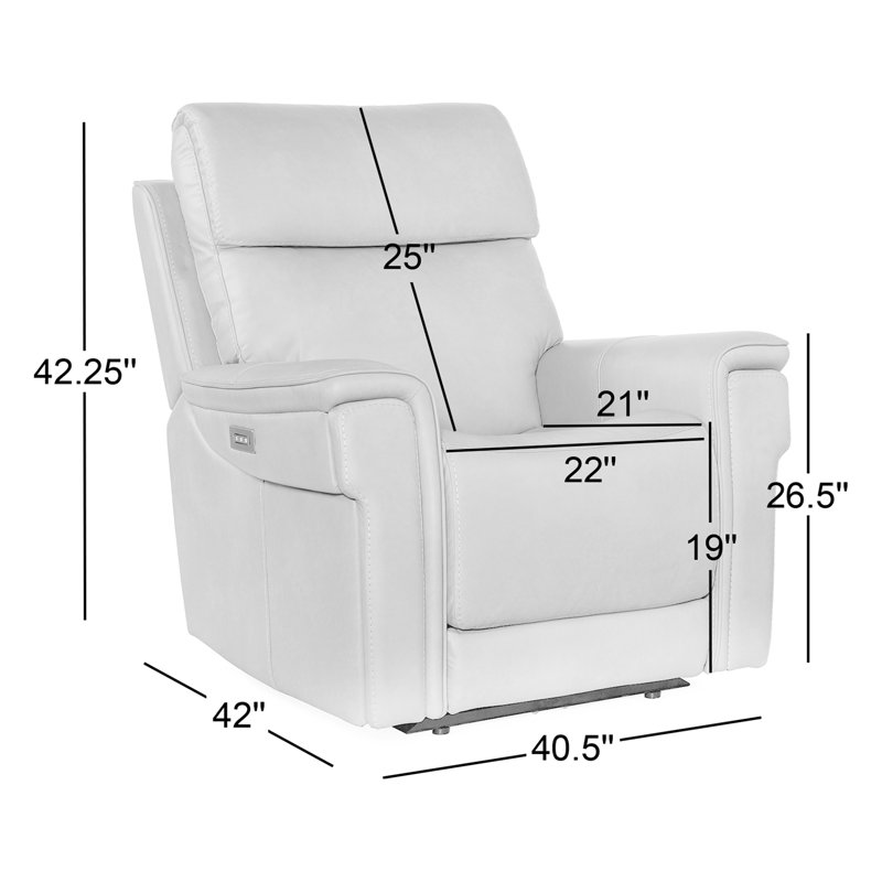 MS Recliner, Beige Genuine Leather