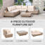Vidur 4 Pieces Rattan Garden Furniture Set Corner Sofa-37864912