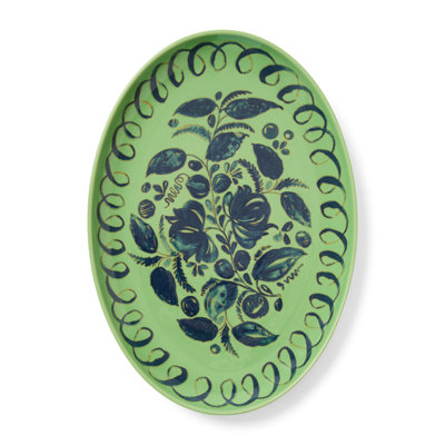 Amalfi Oval Serving Tray - Lime - 15.7" x 11"