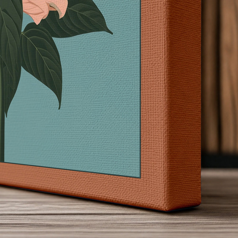 Study Botanical - Wrapped Canvas, 36x24 - 91.4 x 61.0 cm, Terracotta Border