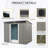 8Ft X 6Ft Outdoor Metal Storage With Lockable Sliding Doors And Transparent Plate For Garden, Lawn-119307010
