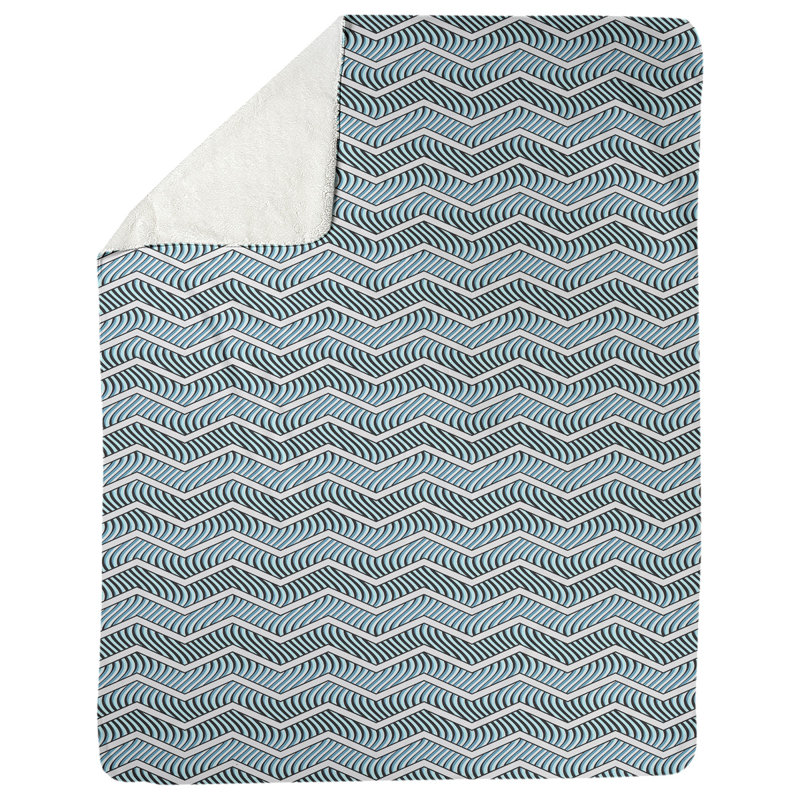 Couverture polaire à chevrons ondulés, l 30 po x L 40 po, Bleu sarcelle