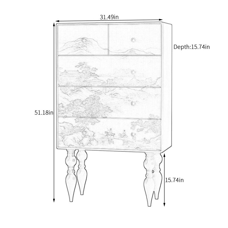 Commode de rangement rétro de style chinois