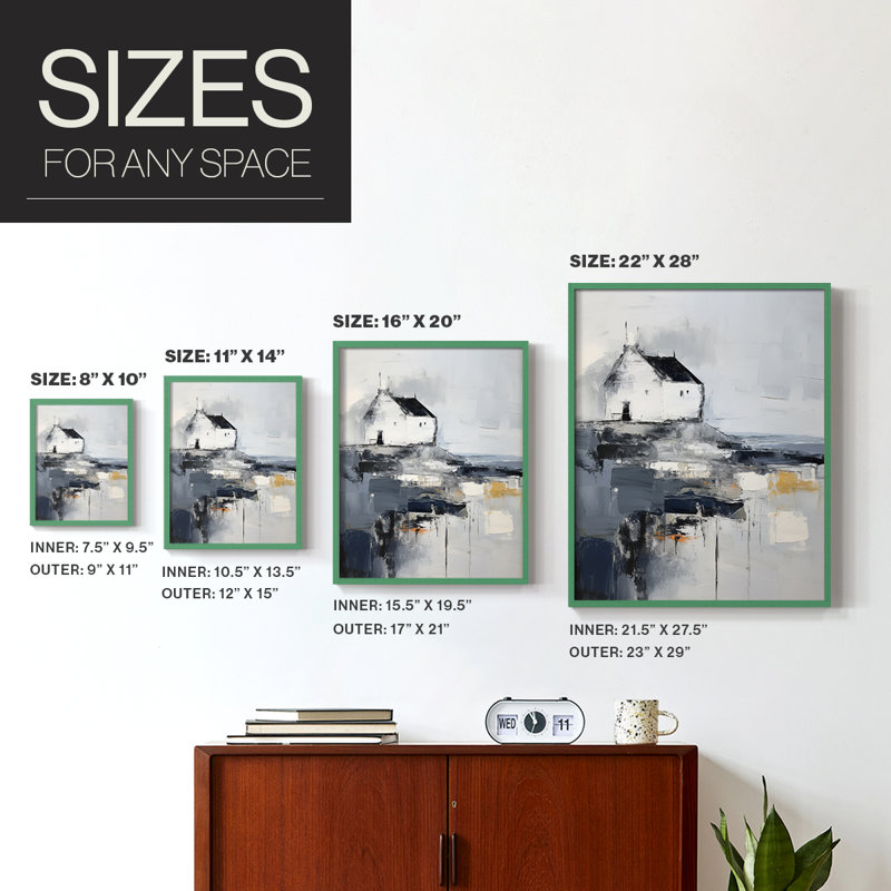 «NAUTICAL Series», reproduction encadrée en bois massif, H 21 po x l 17 po, Vert