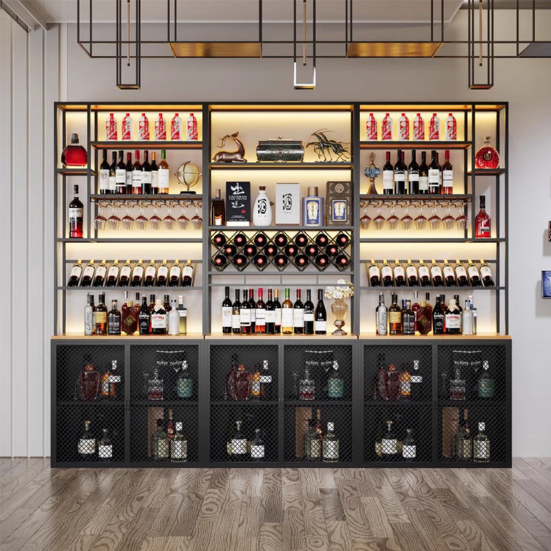 Modern Minimalist Wine Cabinet, Black