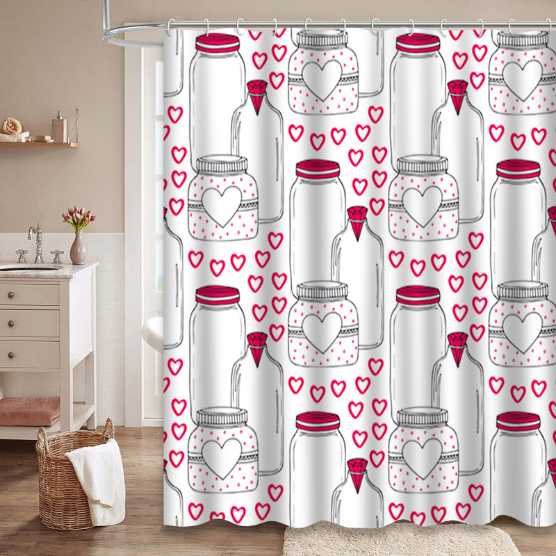 Mignon rideau de douche avec 12 crochets, L 72 po x l 84 po