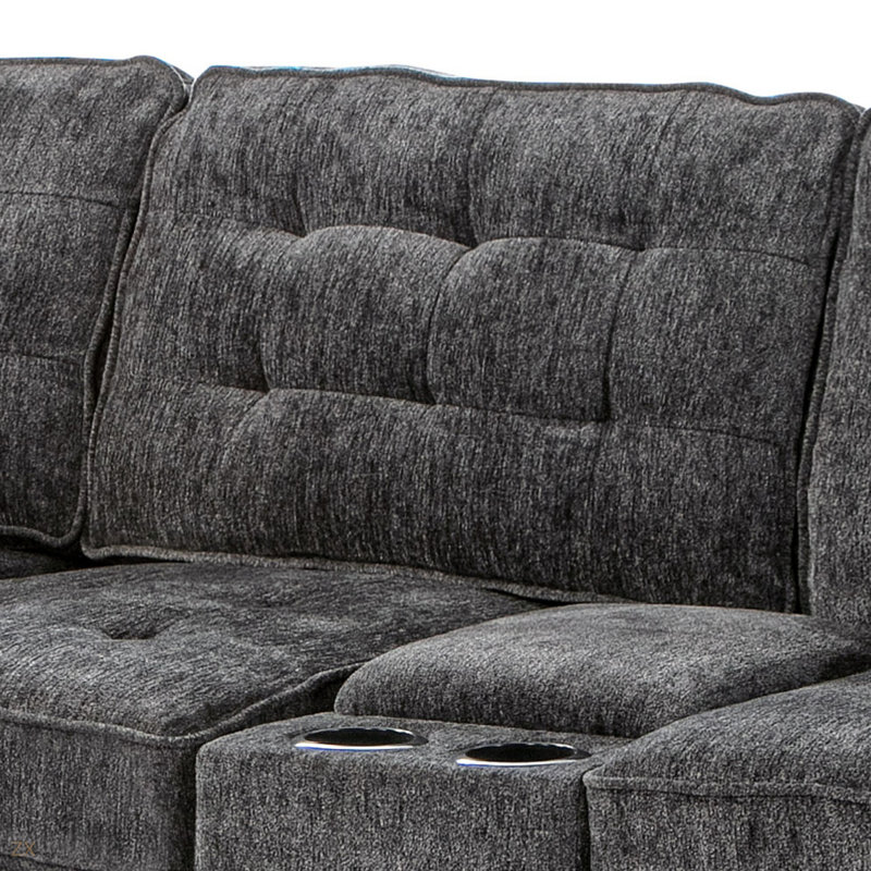 Canapé modulaire en U pour salon, Gris foncé rembourré