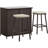 Rectangular 2-Person 40'' Long Bar Height Dining Set with Cushions