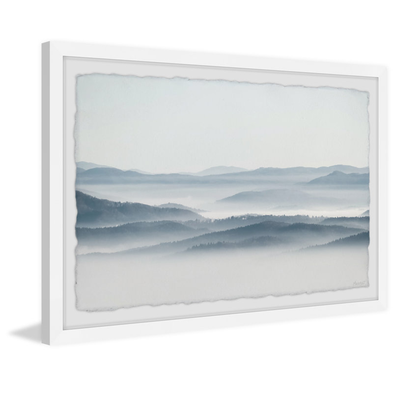 Foggy Mountain View 1 Piece Painting, 20cm H x 30cm W, Paper