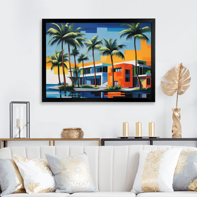 Pop Palm Beach en couleur II sur toile
