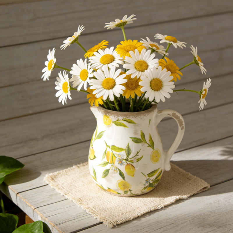 Vase rond en céramique avec motifs
