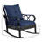 Outdoor Wicker Rocking Chair With Plush Cushions-618094236