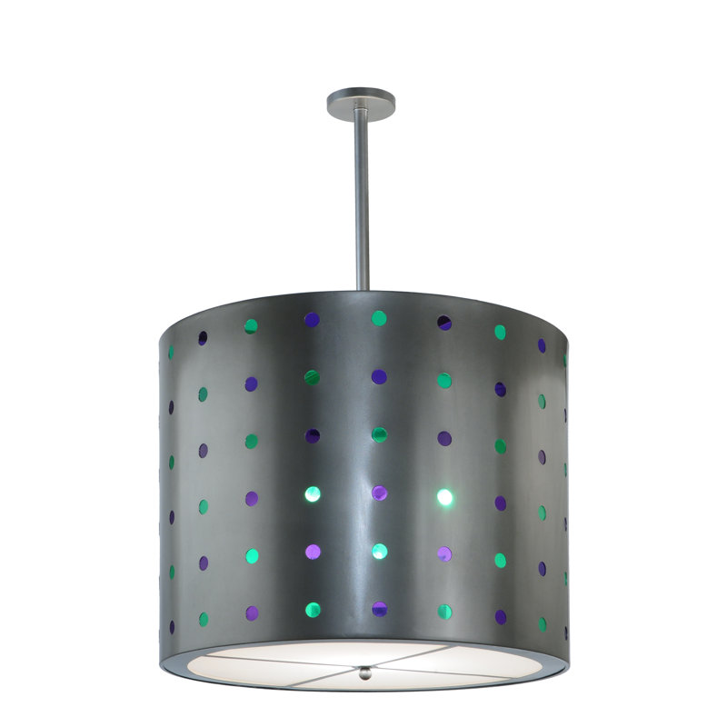 Lustre tambour 9 lumières à abat-jour Jelli