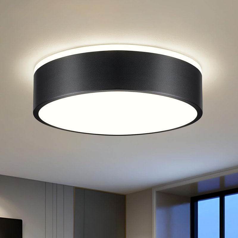 Plafonnier moderne à intensité variable, plafonniers encastrés sélectionnables 2700K-6000K 5CCT, plafonnier rond en métal minimaliste à DEL pour la chambre à coucher, la cuisine, le couloir et la salle de lavage