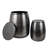 Merida Modern Rustic 2-Piece Hammered Metal Drum Storage Side Tables with Lids-130944159