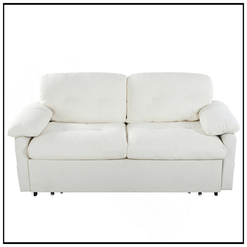Canapé-lit convertible convertible grand lit, causeuse multifonctionnelle en chenille 3-en-1 avec coussins épais et rangement latéral pour le salon, la chambre à coucher, un appartement, un bureau