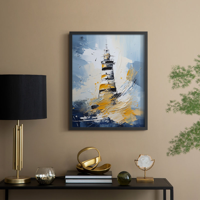 NAUTICAL Series DXXII Framed Print - Solid Wood, Black, 30" H x 24" W