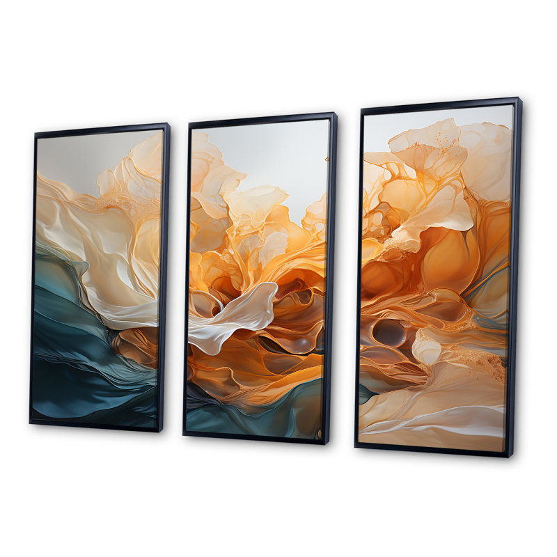 Canyon Antelope liquide Art I - ensemble d'art sur toile Canyon, Cadre flottant noir, H 40 po x l 60 po x P 1 po