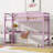 Twin High Loft Bed, Rubber Wood Loft Bed with Safety Guardrail, built-in desk-462917048