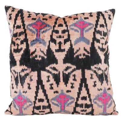 Velvet Ikat Square Accent Pillow