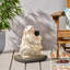 Porte-parapluie en résine de béton blanc mat - lapin adorable, l 13,87 po x P 13,87 po x H 16,1 po, convient à différentes tailles de poteaux, sans structure de base en forme de lapin sans assemblage, finition, blanc, poids de 51,74 lb,