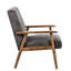 Fauteuil de style Mid-Century moderne de 24,97 po de largeur, accoudoirs en bois massif gris, facile à assembler et à nettoyer, siège en mousse confortable, fauteuil en microfibre élégant, attrayant, confortable et élégant-715264069