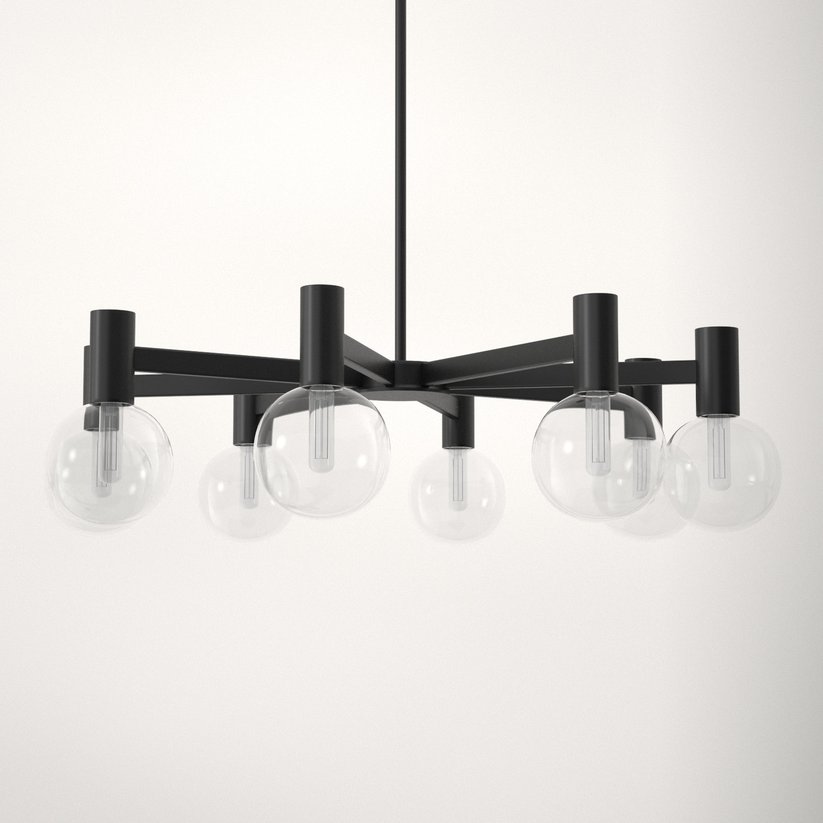 Rorem Chandelier, Matte Black, 8 Lights