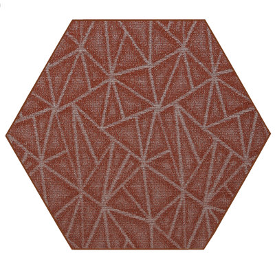 Tapis géométrique rouge mort cadu
