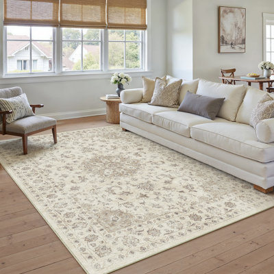 Elegant Vintage Floral Design Area Rug for Living Room