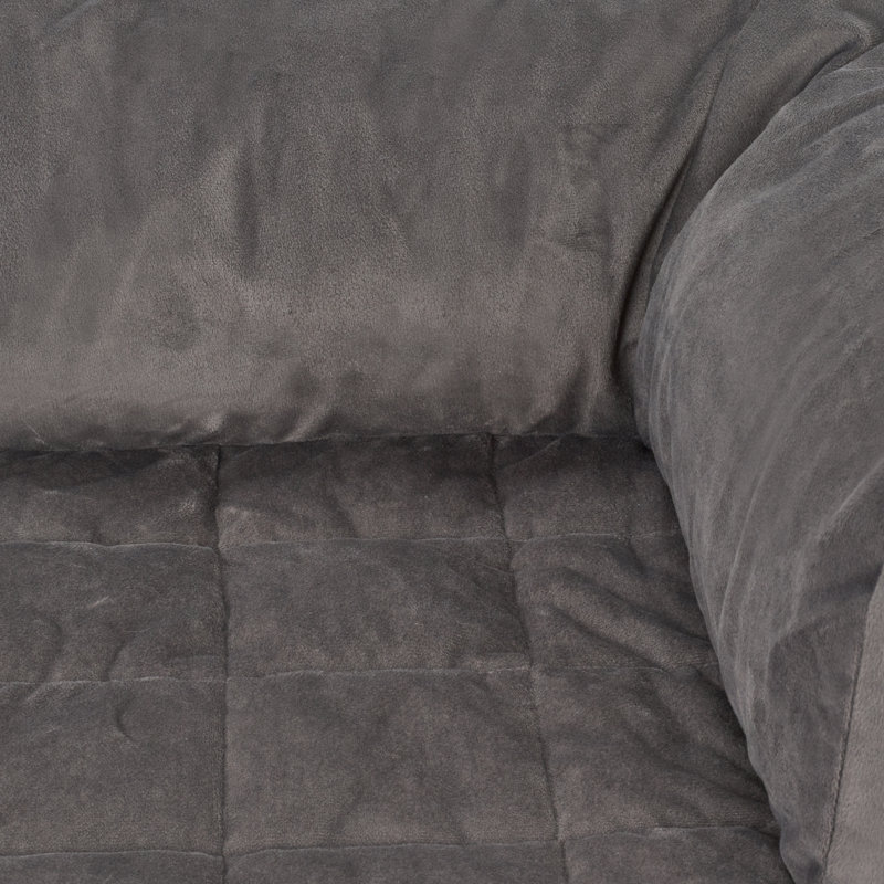 Dark Gray Quilted Polyester Pet Sofa Protector