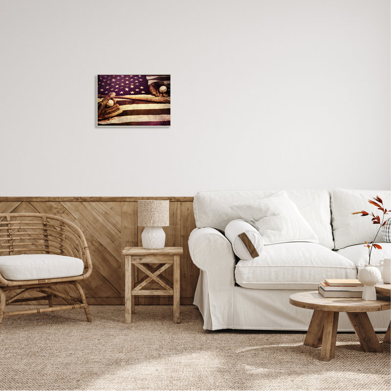 Drapeau américain à rayures et étoiles, L 19 po x H 19 po, Plaque murale